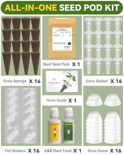 Herb Seed Pod Kit Compatible with AeroGarden Hydroponics Growing System (16-pods / Basil)