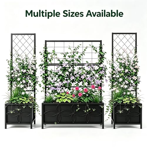 15.75 x 15.75 x 55 in Raised Garden Bed with Trellis