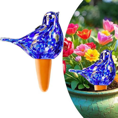 Glass Bird Shaped Plant Watering Ball Glass Automatic Watering Ball Flower Pot Insertion Spike Drip Irrigation Device Watering Ball Irrigation System Plant Enthusiast Gift