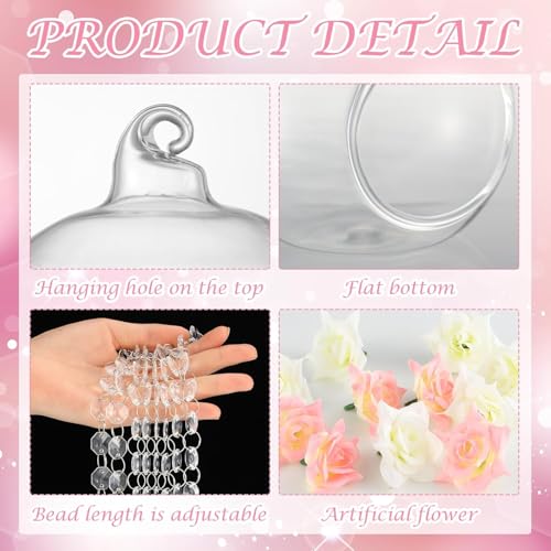 24 Sets Wedding Hanging Glass Globe Hanging Tealight Holder (24 Count)