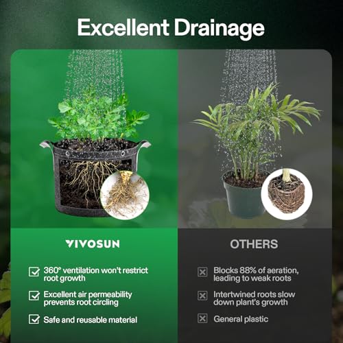 5 Pack 5 Gallon Grow Bags (5 Count)