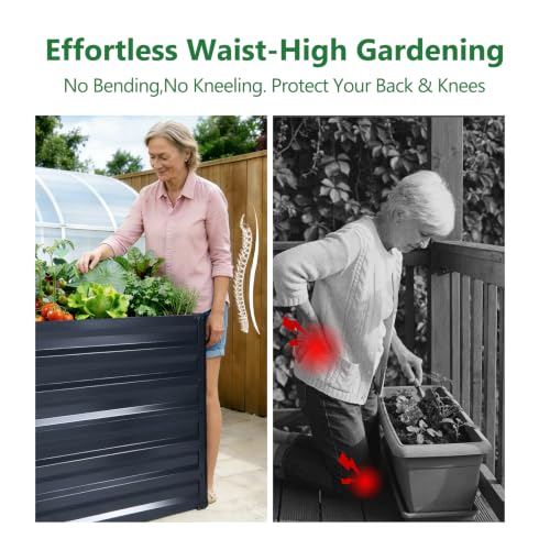Galvalume Raised Garden Bed 8x4x1.95ft Tall Deep Planter Outdoor