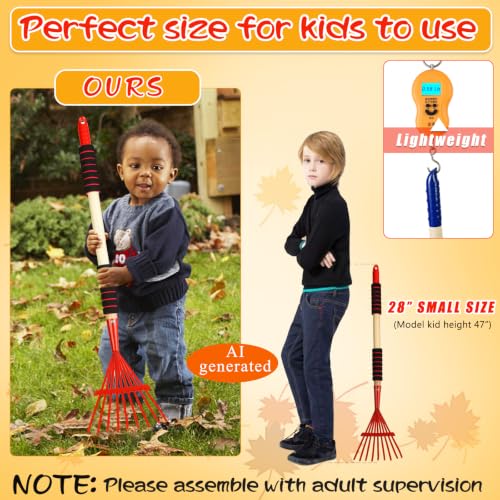 2 Pack Kids Rakes for Leaves