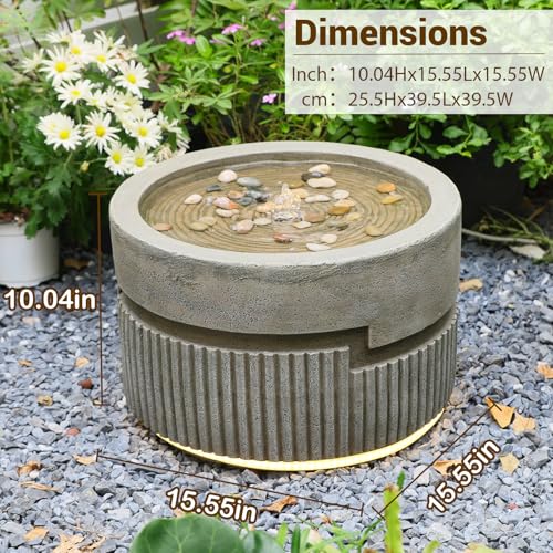 Small Modern Outdoor Water Fountain with Quiet Pump (6.1-Brown / 6.1-brown)