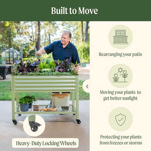 Rolling Elevated Raised Garden Bed