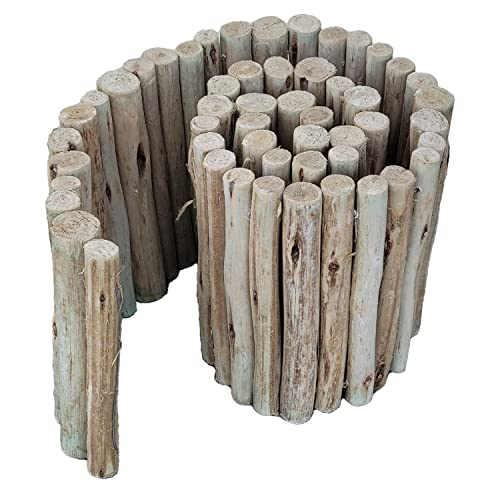 Natural Eucalyptus Wood Solid Log for Garden Border Edging Landscaping Borders Lawn 72 in L x 12 in H x 1.25 in D (12 inches / Natural)
