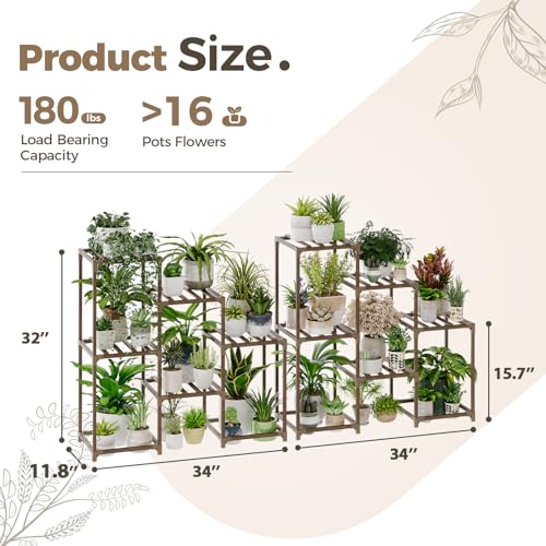2 Sets of Package Plant Stands Indoor Wood Plant Shelf Outdoor
