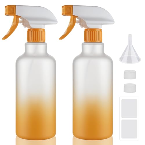 16.9oz 500ml Plastic Spray Bottles 2 Pack (Yellow)