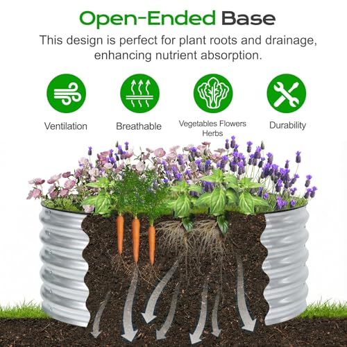 17" Tall 42" Metal Raised Garden Bed