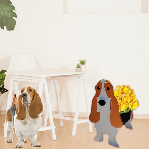 Basset Hound Dog Planter Pots