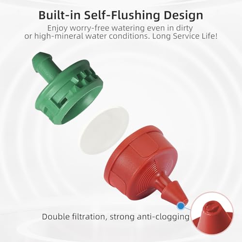 60PCS 0.25 GPH Pressure Compensating Drip Irrigation Spot Watering Drippers (60 Count)