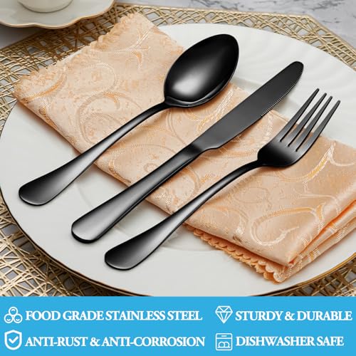 16 Piece Black Dinner Forks Set (16 Count)