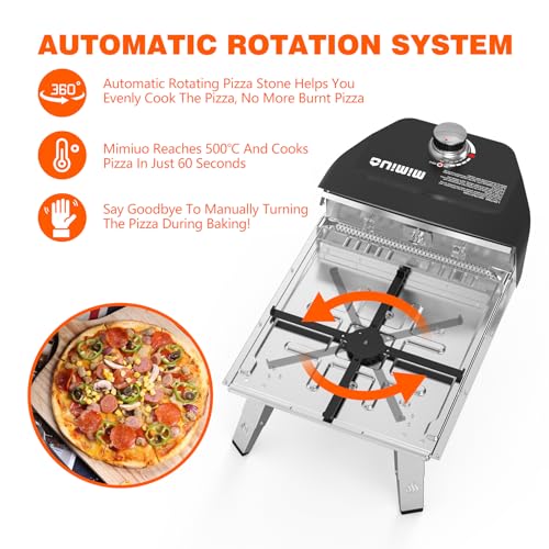 Auto Rotating Gas Pizza Oven Outdoor 39Lbs