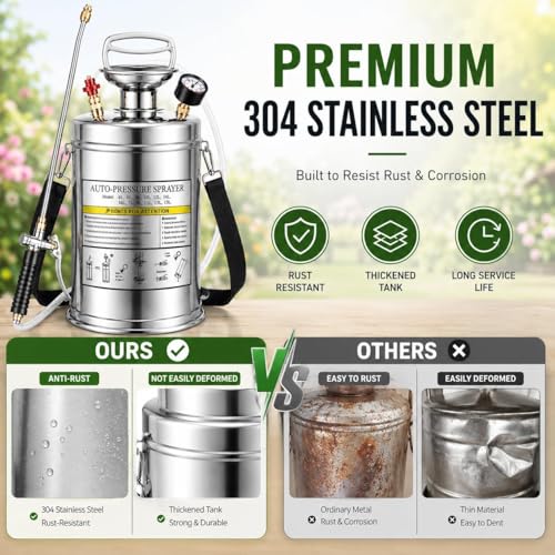 1Gal Stainless Steel Pump Up Sprayer Reinforced Hose