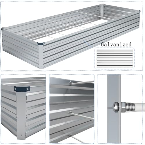 2PCS 10x3x1ft Galvanized Raised Garden Bed Kit (2 Count)