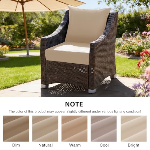 Outdoor Deep Seat Cushion Set (24*24+5.75/25*22.5" / Beige)