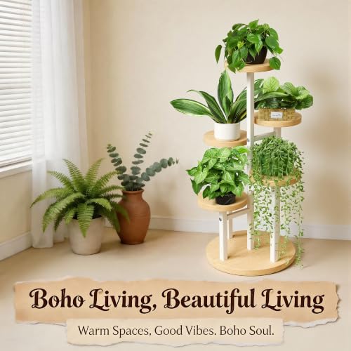 5 Tier Plant Stand Indoor (5 Tier-White)