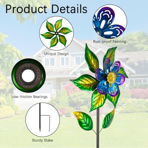 Wind Spinners Outdoor (13‘’Green Flower)
