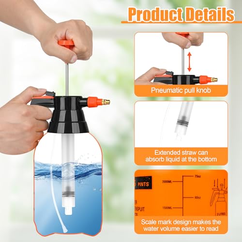3 Pcs 1 2 Gallon Plastic Handheld Pump Sprayer (3 Count (1/2 Gallon))