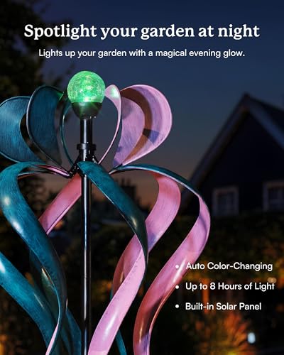 89" Wind Spinner Outdoor with Solar Light (Dancing Ribbon)