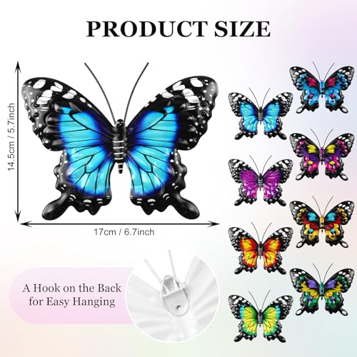 8 Pack Metal Butterfly Wall Decor (8PCS Butterfly)