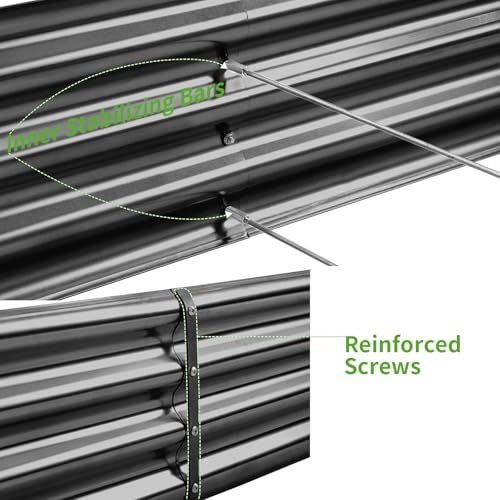 3 Pack 6×3×1ft Galvanized Metal Raised Garden Bed (Modern Grey / 6×3×1ft)