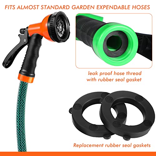 4 Pcs Water Hose Nozzle Garden Hose Sprayer with 10 Adjustable Spray Patterns Heavy Duty High Pressure Water Gun for Watering Plants Washing Cars and Showering Pets (4 Count)