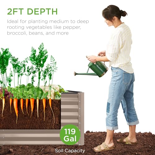 4x2x2ft Outdoor Metal Raised Garden Bed