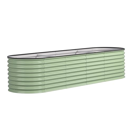 8x2x2ft Galvanized Raised Garden Bed (Olive Green / 8x2x2FT)