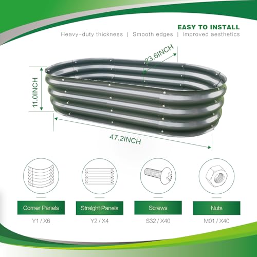 Gardmax Galvanized Raised Garden Bed