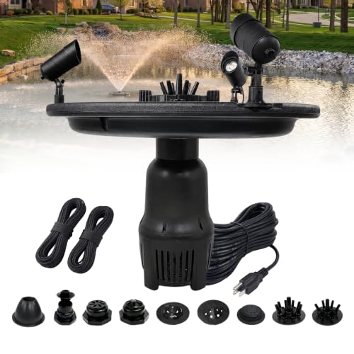 1 HP Floating Fountain & Aerator for Ponds and Lakes with 200 ft Cord