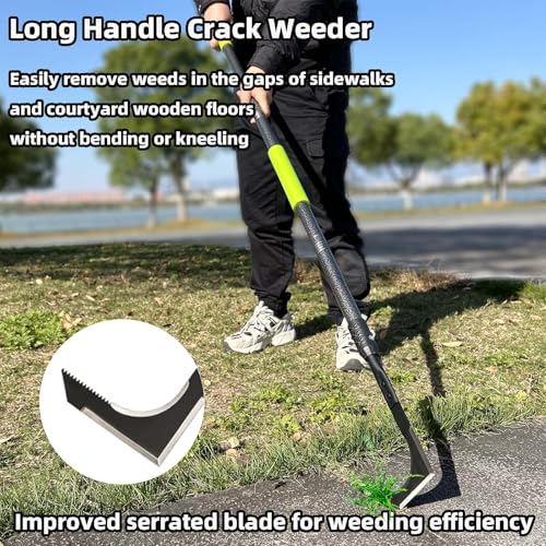 Crack Weeder 48" Long Handle Crevice Weeding Tool with Soft Grip