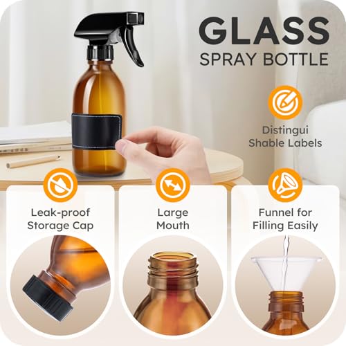 Glass Spray Bottles 8oz (2 Count)