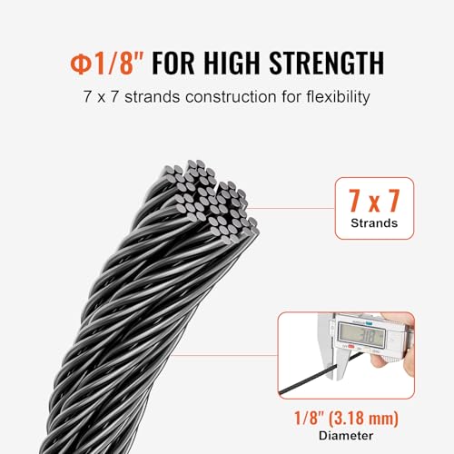 1 8 Black Stainless Steel Cable