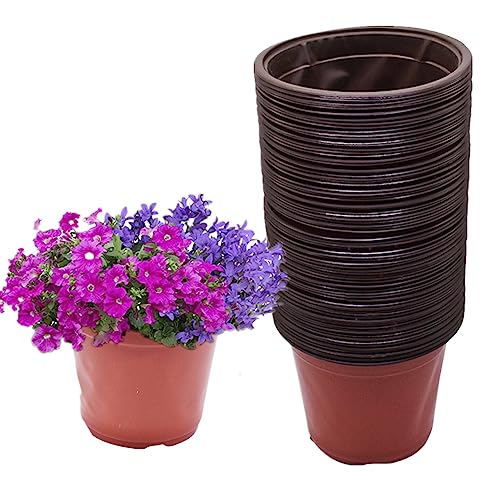 100 PCS 6 Inches Plastic Plant Nursery Pots
