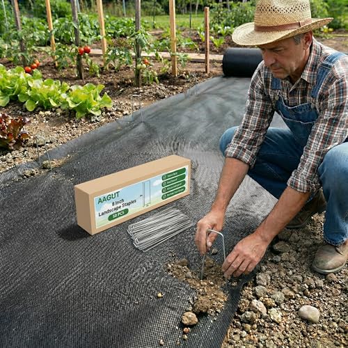 Landscape Staples 8 Inch Galvanized Anti (8'' x 50Pcs-11Ga / Silver)