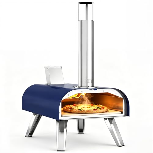 12" Multi Fuel Outdoor Pizza Oven Reach up to 1110℉ (Blue)