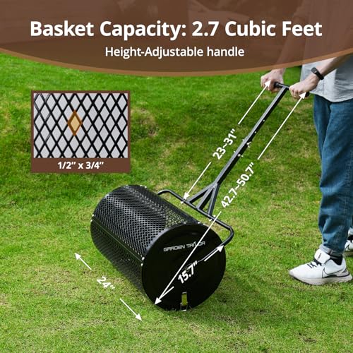 Compost Spreader 24 Inch Peat Moss Spreader