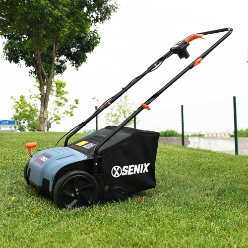 12 Amp 13 Inch Corded Electric Dethatcher and Scarifier with Collection Bag
