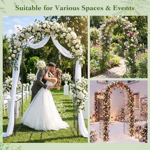 87" Metal Garden Arbor Arch Trellis for Climbing Plants Vines (42"W x 87"H)
