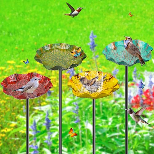 4PCS Hummingbird Bird Bath for Outside