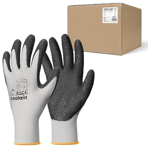 Crinkle Latex Work Gloves (Large / Gray - 60 Pairs)