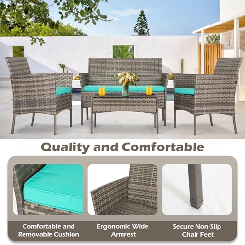4 Piece Patio Furniture Set