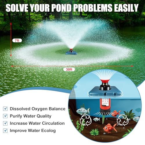 Pond Fountain Aerator F1 1HP 750W 15000GPH Floating Fountains Pump