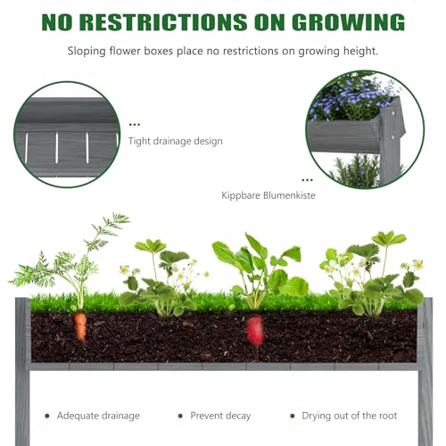 Wood Vertical Raised Garden Bed (Gray Wood Color / 18 x 30 x 55in, 4 Tier)