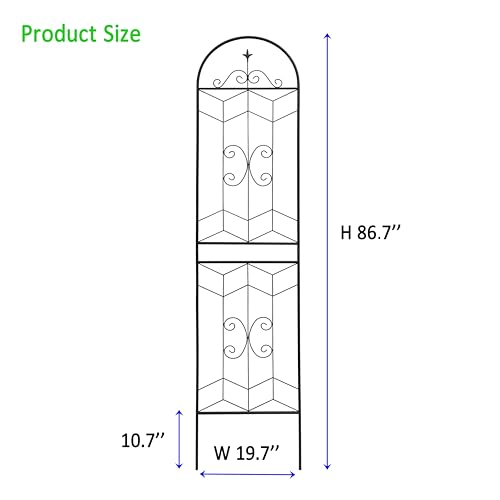 4 Pack 87x20in Garden Trellises with Black Metal Coating