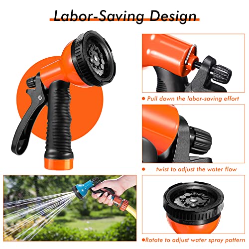 4 Pcs Water Hose Nozzle Garden Hose Sprayer with 10 Adjustable Spray Patterns Heavy Duty High Pressure Water Gun for Watering Plants Washing Cars and Showering Pets (4 Count)
