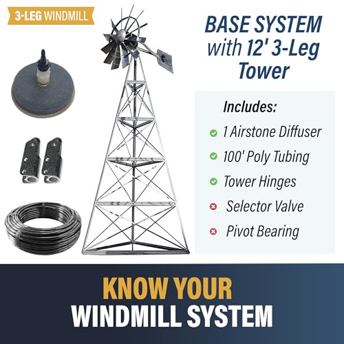 AWS0011 12 Foot Windmill Pond Aerator