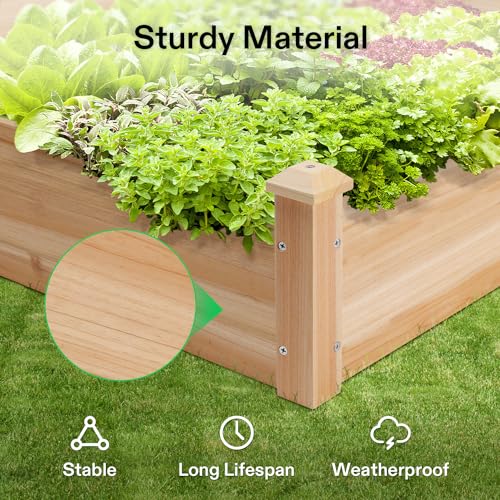 3 Tier Raised Garden Bed with Legs Outdoor Wood 42.5x34.5x15 3