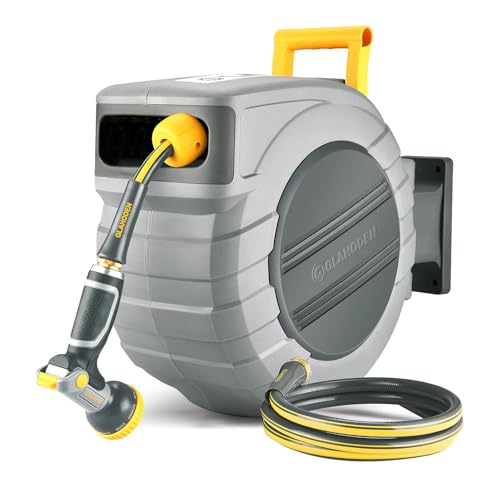 5 8 in x 100 ft Retractable Garden Hose Reel with Automatic Rewind